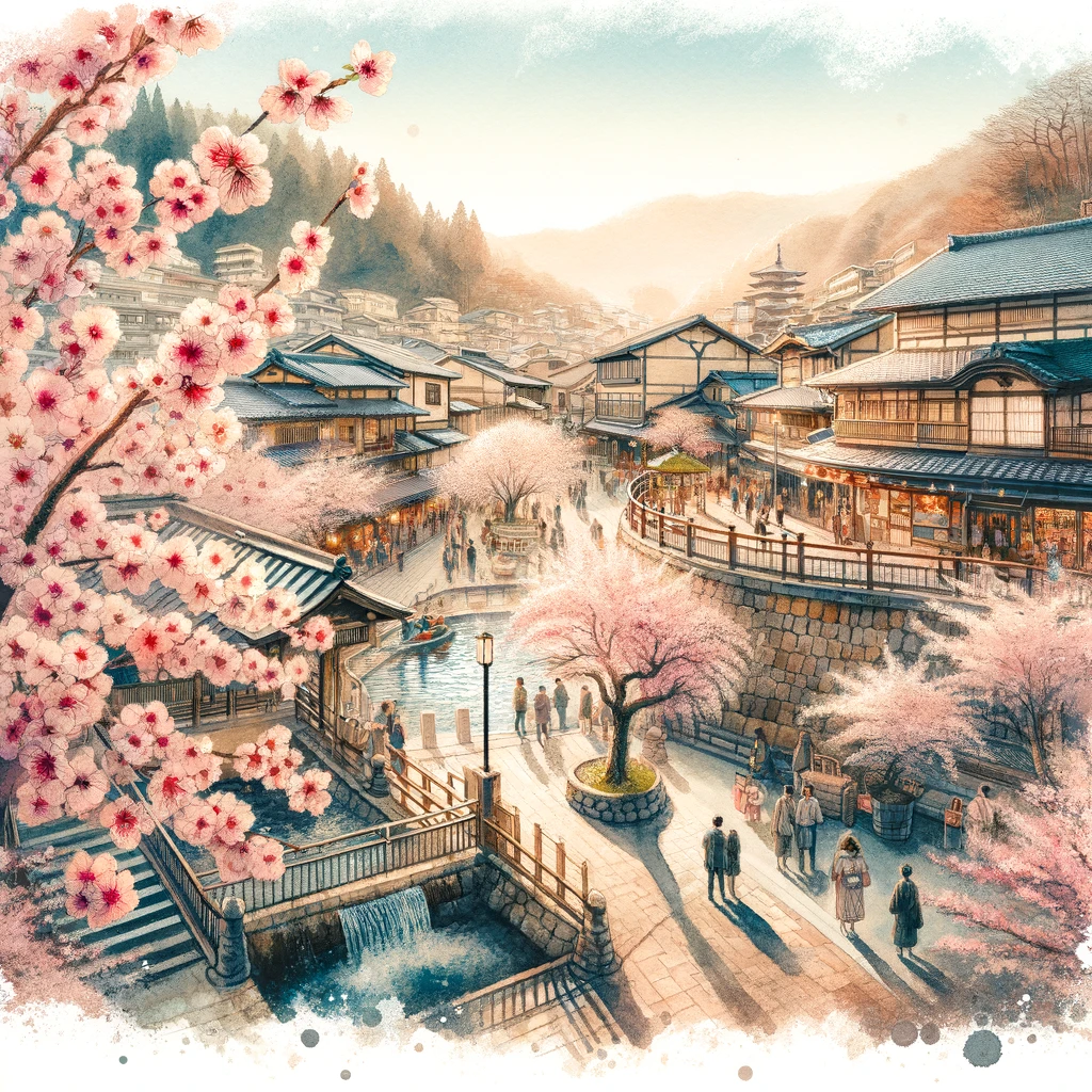 城崎温泉 桜 2024お花見と夜桜ライトアップを満喫