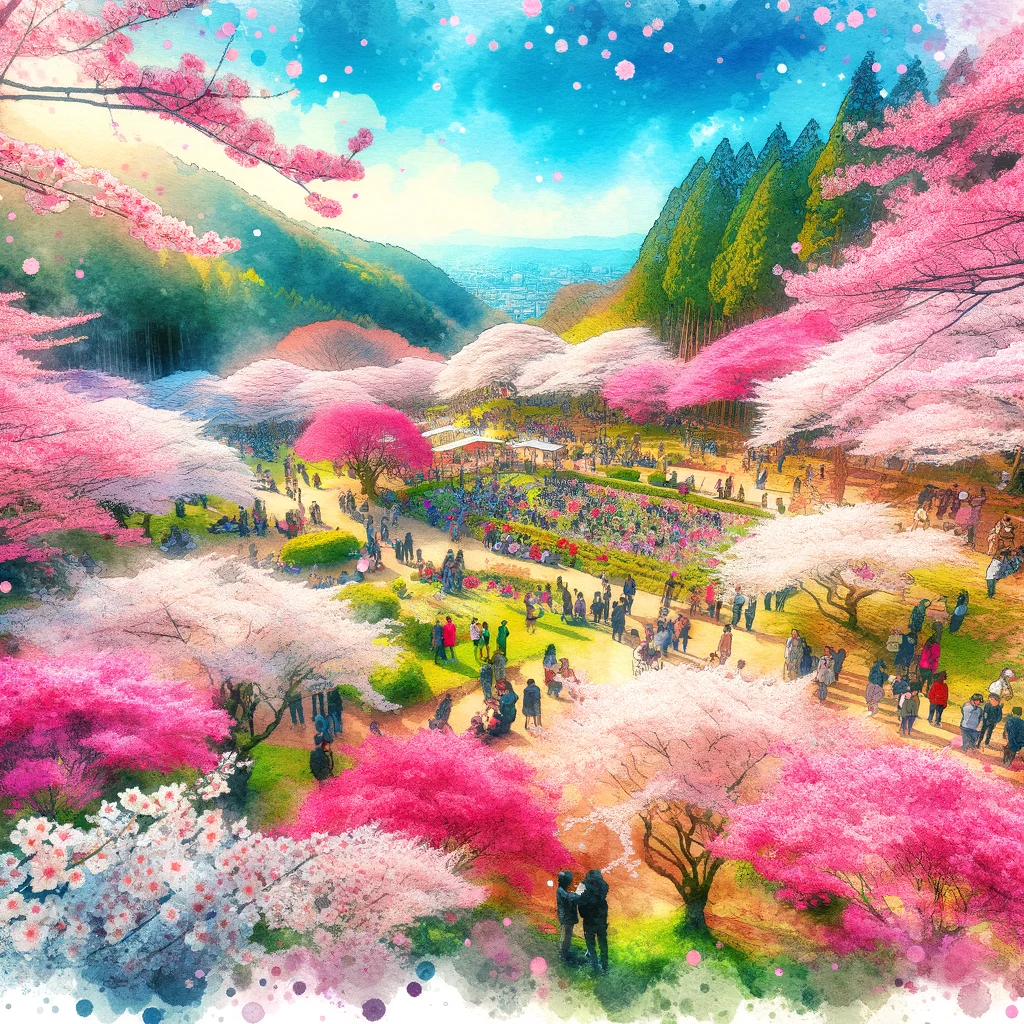 開成山公園の桜祭りの満開の桜