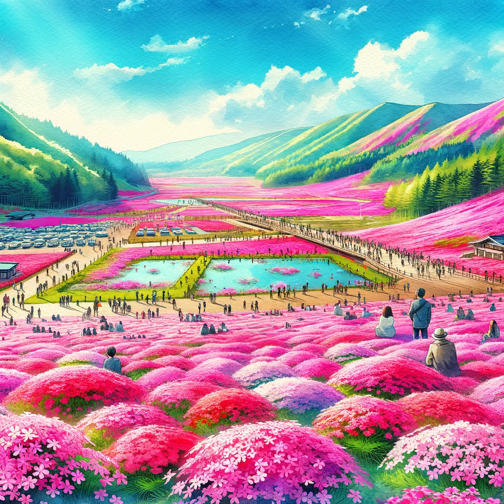 八王子山公園での芝桜祭り2024