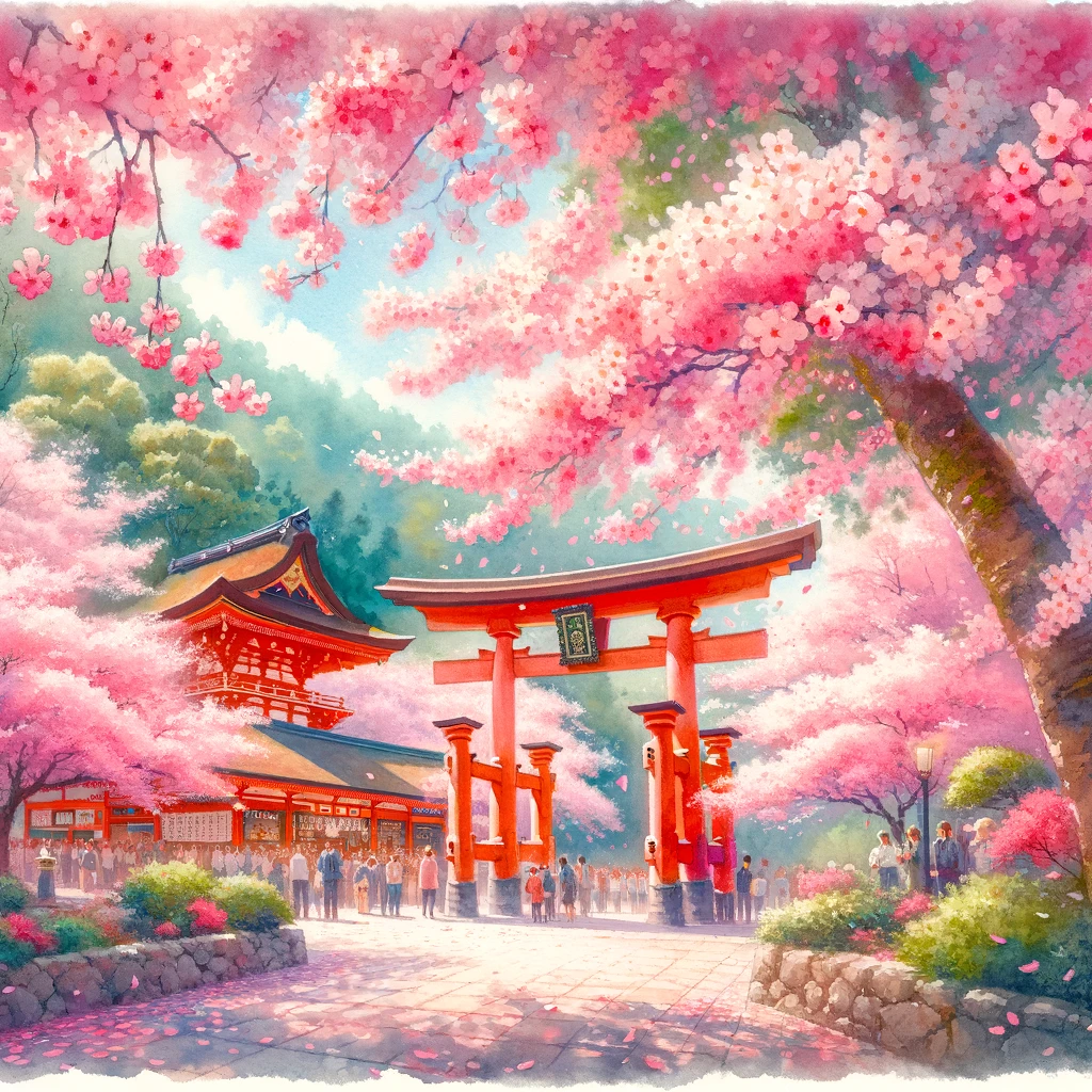 2024年春の小川諏訪神社の桜の息をのむような美しい風景