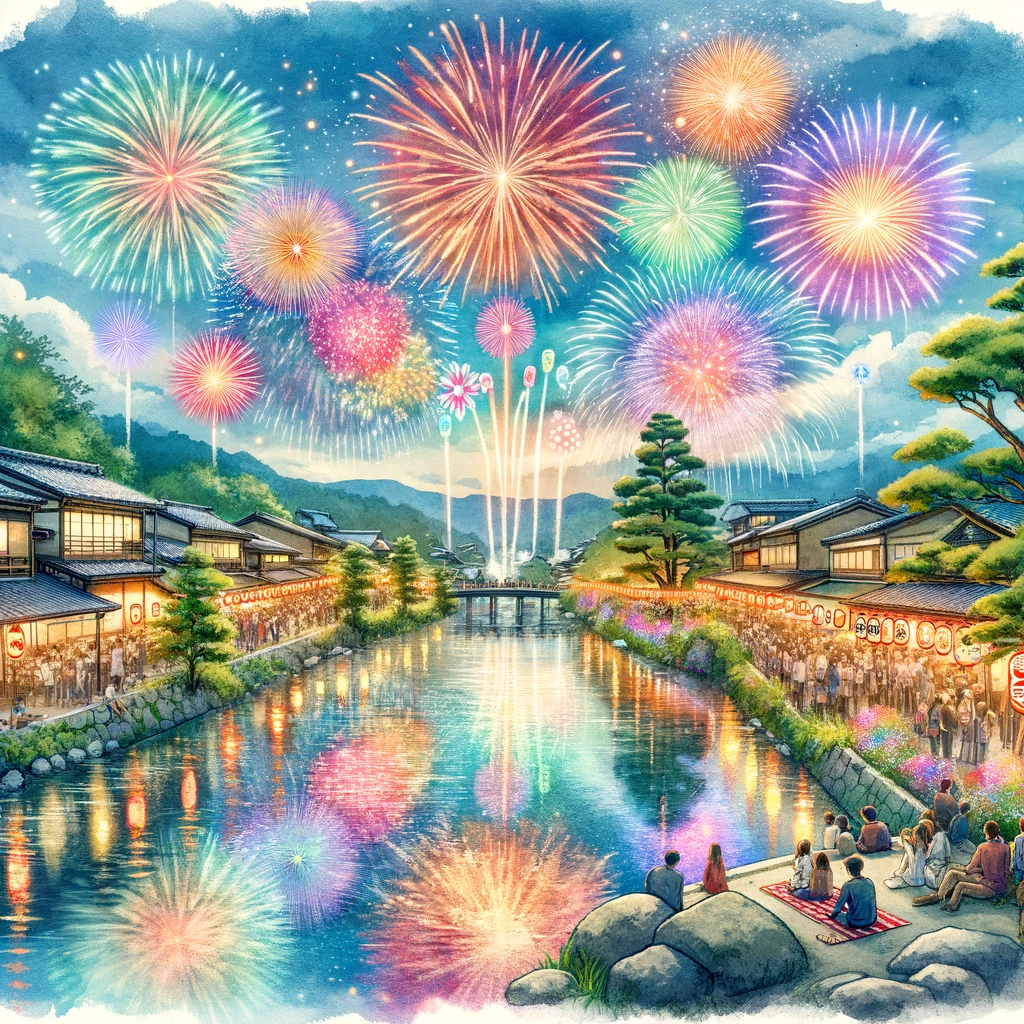 那須野ふるさと花火大会の夜空を彩る美しい花火